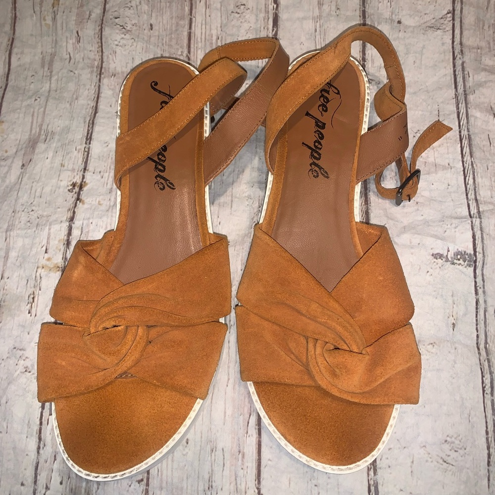 Free people essex sandal tan slight wedge 41 - Picture 3 of 7